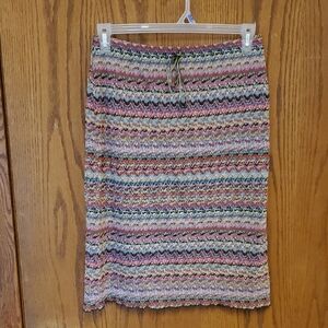 Luna Chix Hippie Boho Multicolored Knit Skirt